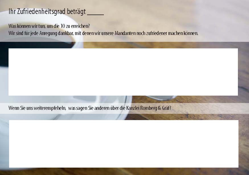 Postkarte Zufriedenheit Rückseite
